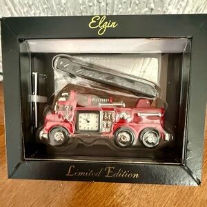 Elgin Red Fire Truck Clock - Limited Edition